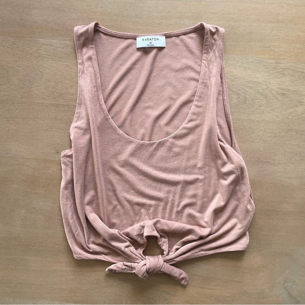 Babaton Jeronimo Blush Tie-Front Tank Top